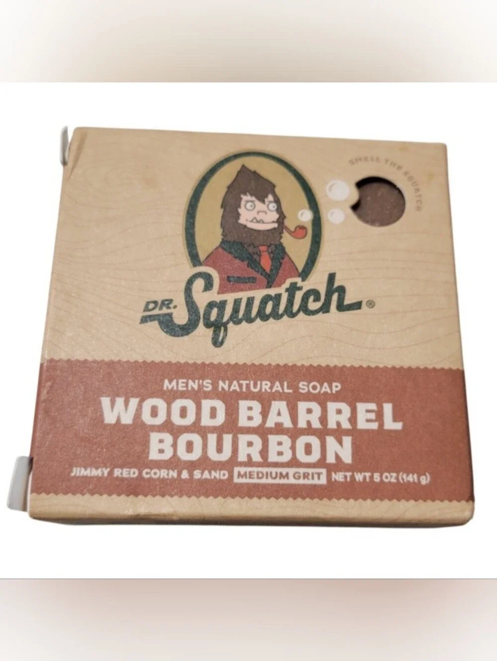 Lot Of 5 ​NEW Dr. Squatch Wood Barrel Bourbon Natural Soap Bar 5 oz Medium Grit